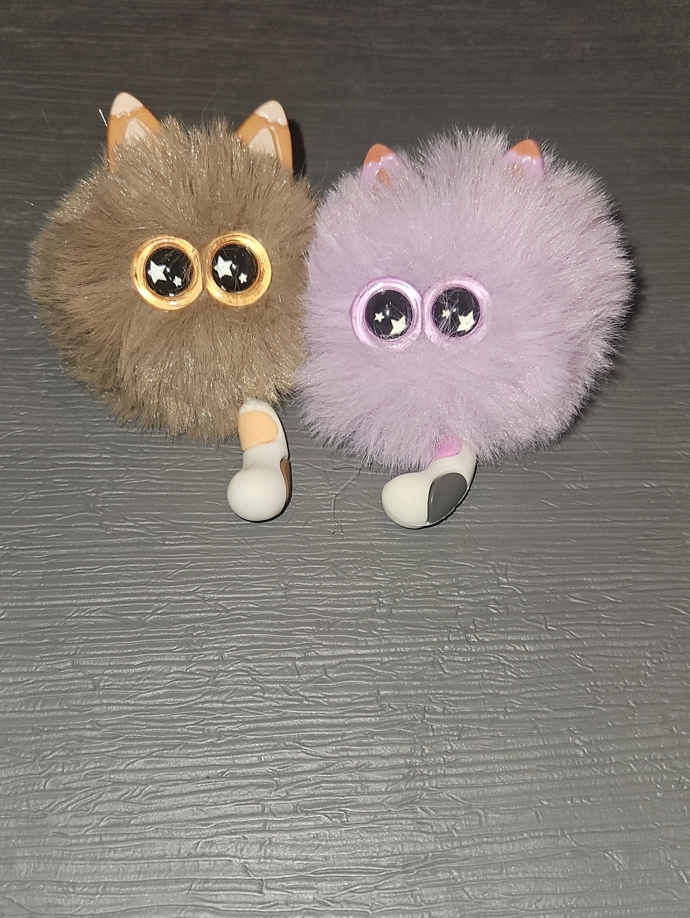 Plush Cat Pom-Pom Keychains Nwot